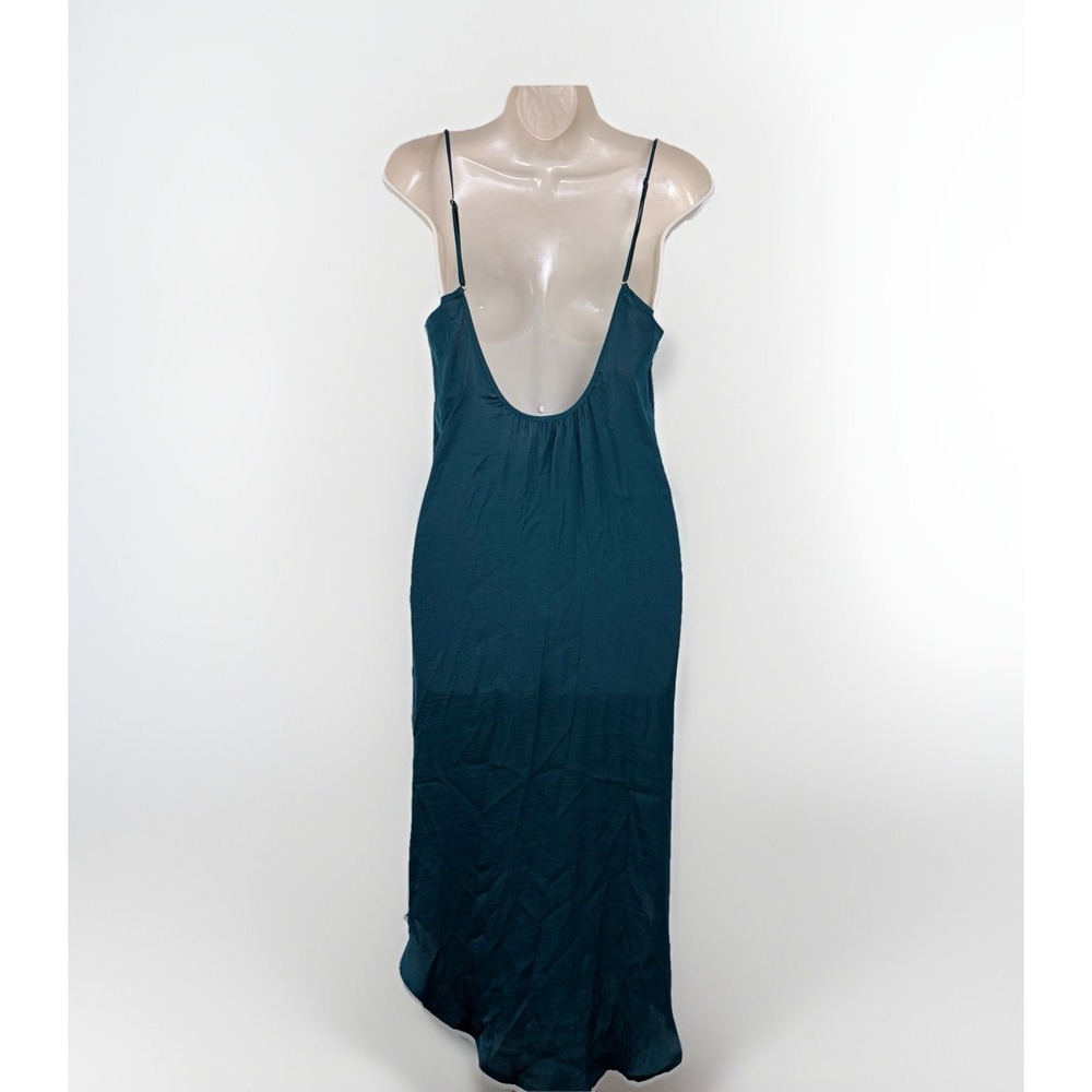 Soma Nightgown Womens‎ S Teal Long Chemise Slip Dress Lingerie Low Back Strappy - Picture 2 of 7
